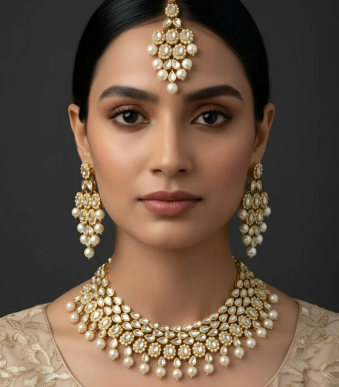 kundan dual layered choker